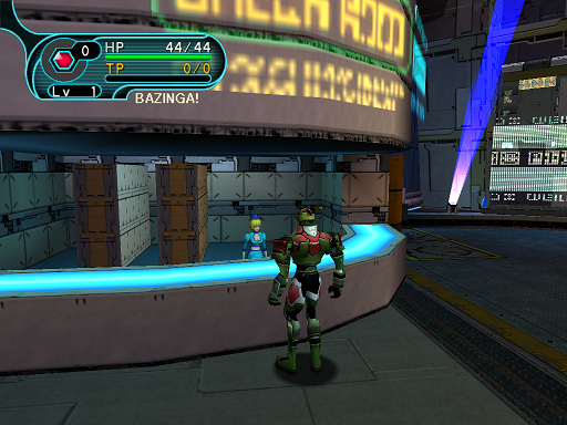 Phantasy Star Online - Pioneer 2 - A HUcast approaches the check room