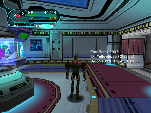 Phantasy Star Online - Hunter's Guild - A HUcast appears at the Hunter's Guild after creating a game.