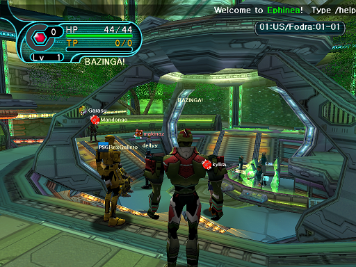 Phantasy Star Online - Lobby - A HUcast enters the lobby