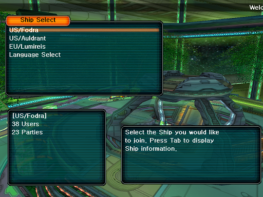 Phantasy Star Online - Ephinea - Selecting A Ship